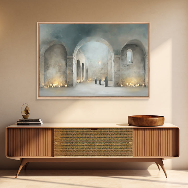 Sanctuary Of Peace | Framed Canvas Print | Christian Decor | Christian Painting | Christian Art Canvas | Christian Wall Art | Christmas Art