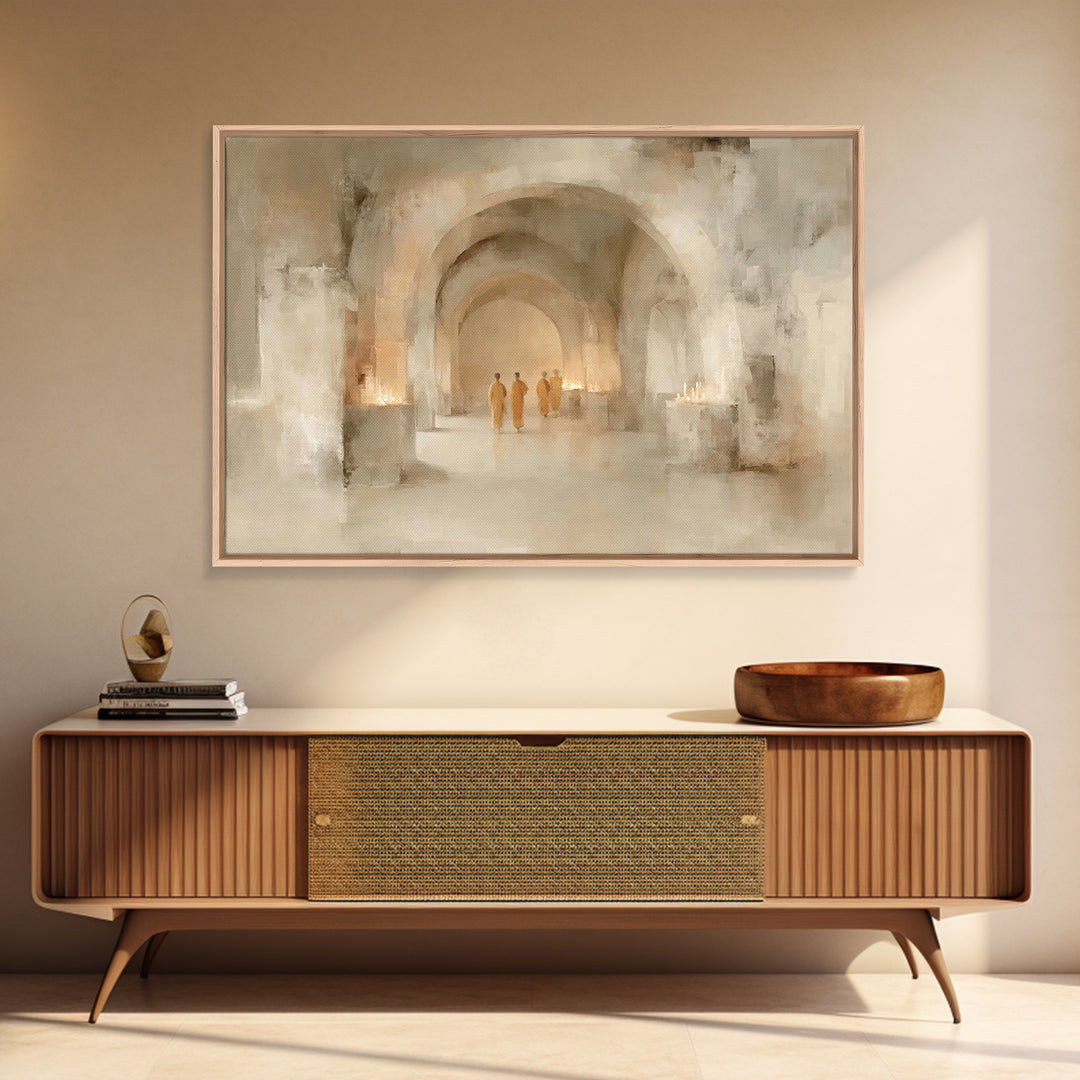 Halls Of Reverence | Framed Canvas Print | Christian Painting | Christmas Art | Christian Wall Art | Christian Decor | Christian Art Canvas