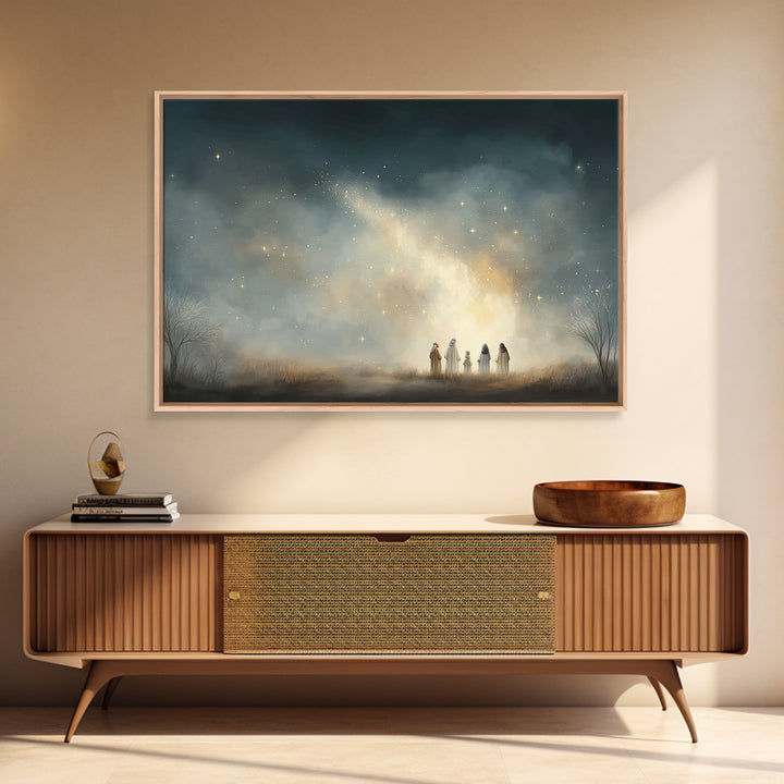 Starborn Night – Framed Canvas Print – Christian Wall Art – Jesus Painting – Christian Art Canvas – Christian Christmas Art – Christmas Art