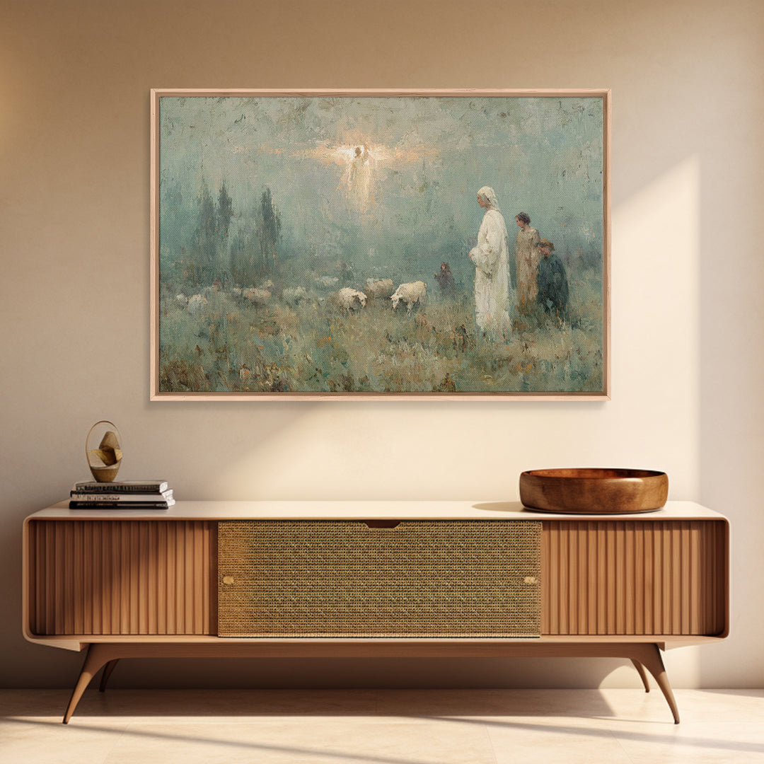 Trumpet Glory – Framed Canvas Print – Christian Art Canvas – Christian Wall Art – Christmas Art – Jesus Painting – Christian Christmas Art