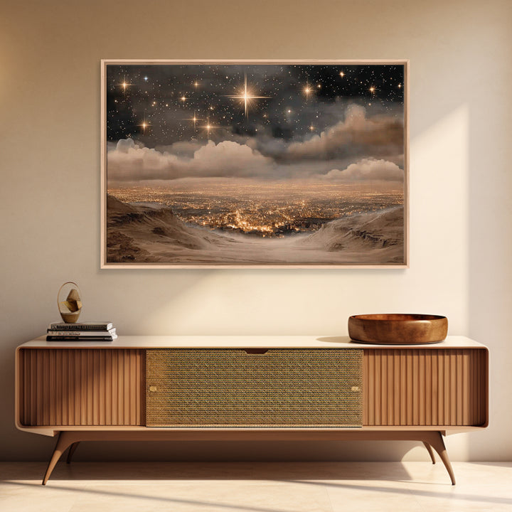 The Guiding Star – Framed Canvas Print – Christian Wall Art – Christian Art Canvas – Jesus Painting – Christian Christmas Art – Christian D