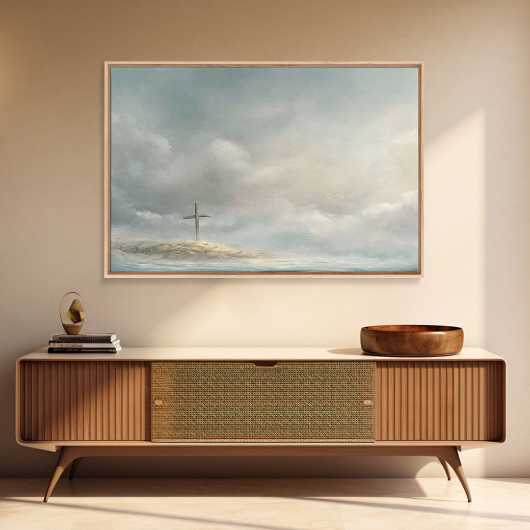 Grace On The Horizon – Framed Canvas Print – Christian Wall Art – Christian Art Canvas – Moody Christian Art – Christian Decor