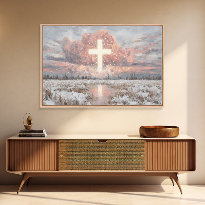 Radiant Glory Sky, Framed Canvas Print, Christian Wall Art, Christian Art Canvas, Christian Christmas Art, Christian Gift Ideas
