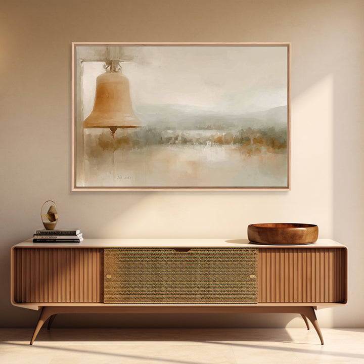 Soft Bell Horizon, Framed Canvas Print, Christian Wall Art, Christian Art Canvas, Minimalist Christian Art, Christian Decoration