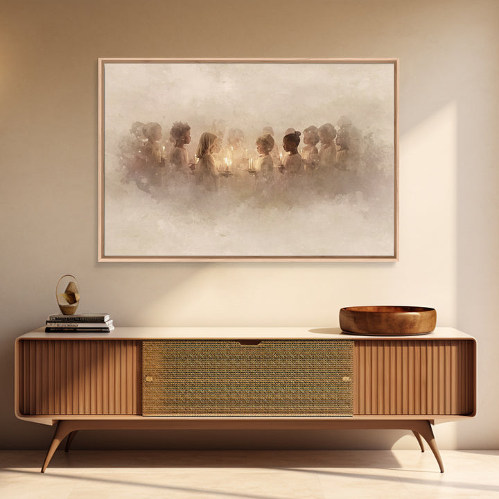 The Candle Choir – Framed Canvas Print – Christian Wall Art – Christmas Art – Christian Decor – Christian Art Canvas – Christian Christmas