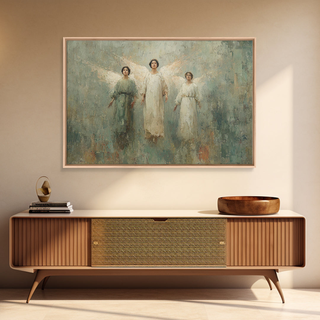 Angels Of Dawn – Framed Canvas Print – Christian Wall Art – Christian Art – Christian Art Canvas – Christian Decor – Christmas Art