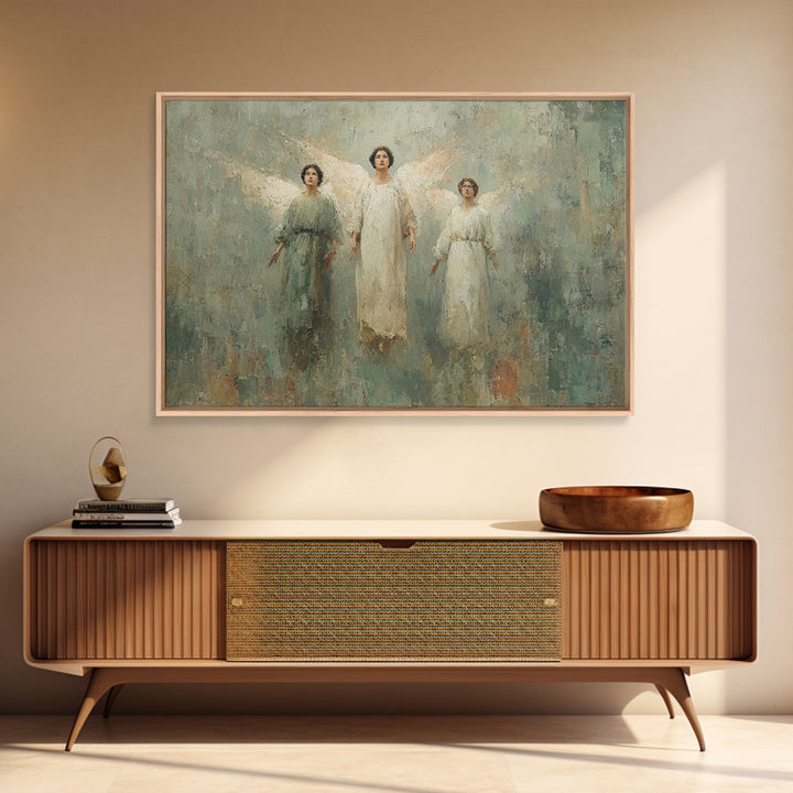 Angels Of Dawn – Framed Canvas Print – Christian Wall Art – Christian Art – Christian Art Canvas – Christian Decor – Christmas Art