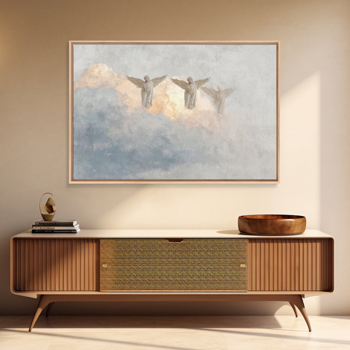 Cloudborne Guardians – Framed Canvas Print – Christian Art – Christian Christmas Art – Christian Wall Art – Christian Art Canvas – Christia