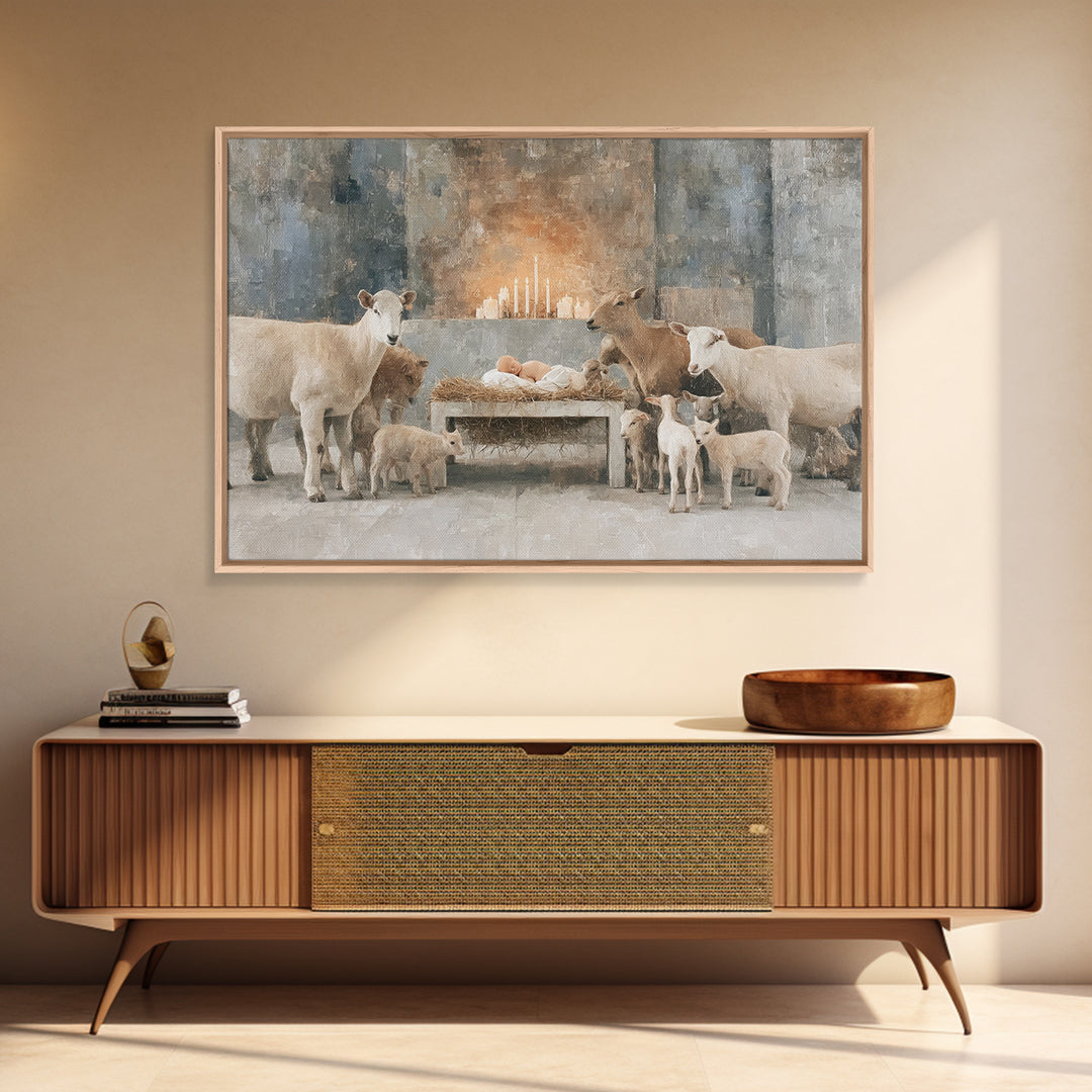 Shepherds Of Peace – Framed Canvas Print – Christian Wall Art – Christmas Art Prints – Christian Art Canvas – Christian Christmas Art