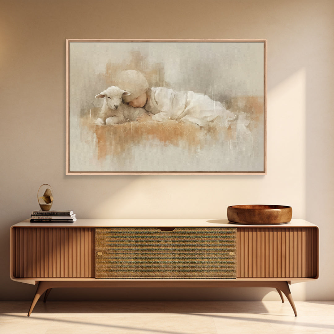 Sacred Rest – Framed Canvas Print – Christian Art Canvas – Christian Christmas Art – Christian Wall Art – Christmas Art Prints