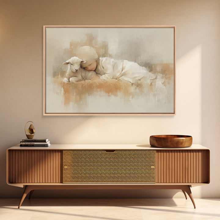 Sacred Rest – Framed Canvas Print – Christian Art Canvas – Christian Christmas Art – Christian Wall Art – Christmas Art Prints
