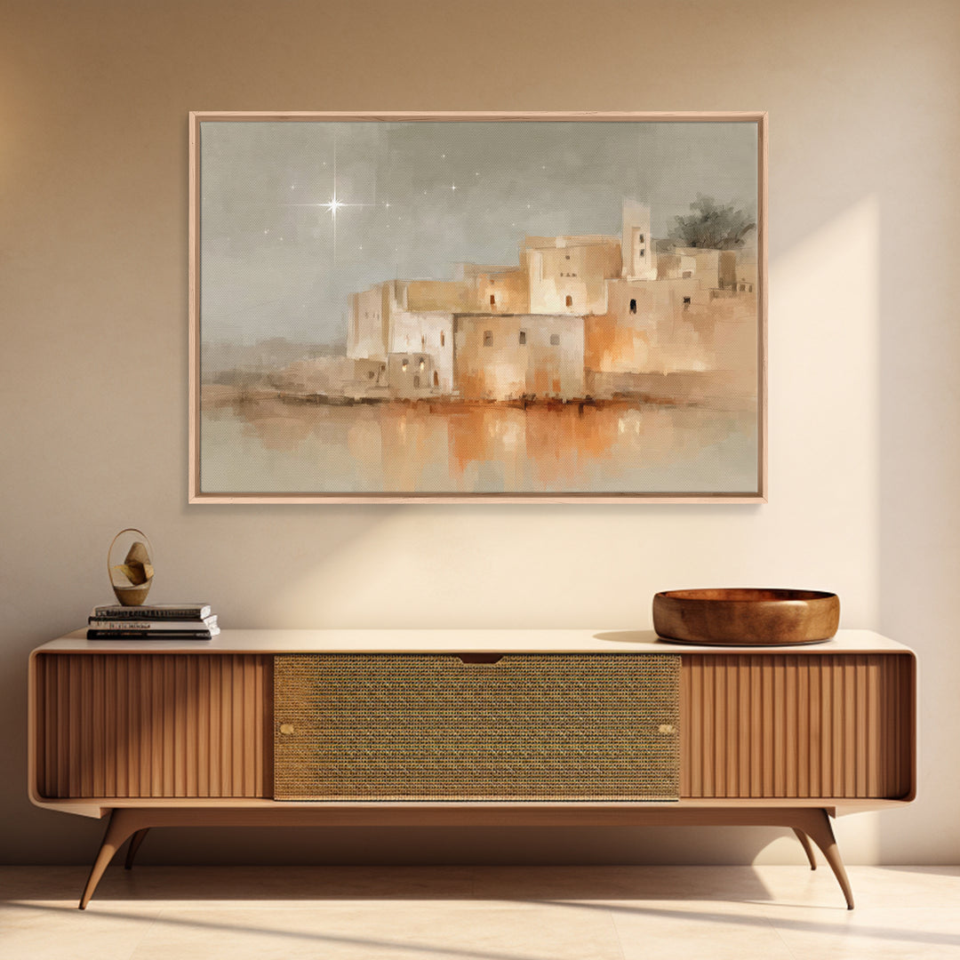 City of David Glow | Framed Canvas Print | Christian Christmas Art | Christmas Art | Christian Art Canvas | Christian Decor