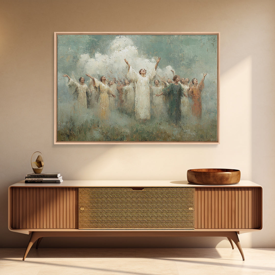 Choir Of Light, Framed Canvas Print, Christian Wall Art, Christian Art Work, Christmas Art Framed, Christian Christmas Decorations, Jesus A
