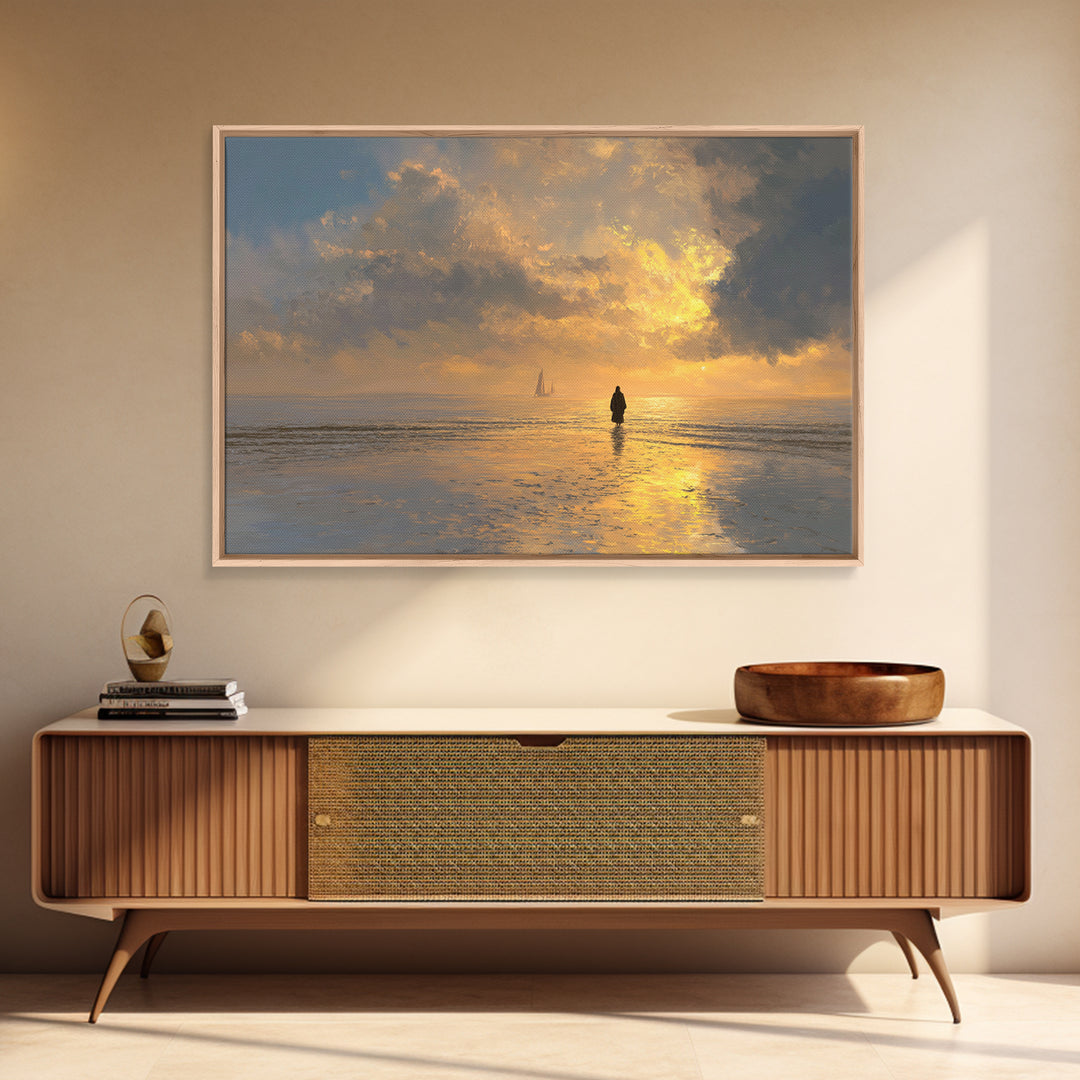 Sunset Promise – Framed Canvas Print – Christian Art Canvas – Jesus Painting – Christian Wall Art – Christmas Art – Christian Decor