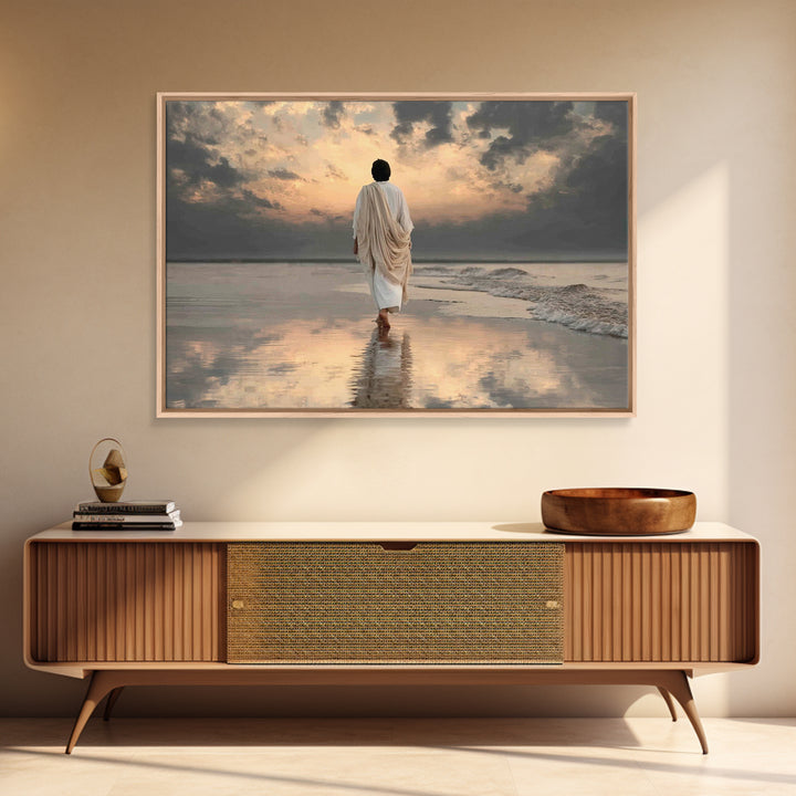 Sacred Stillness – Framed Canvas Print – Christian Art Canvas – Christian Wall Art – Jesus Painting – Christmas Art – Christian Gift