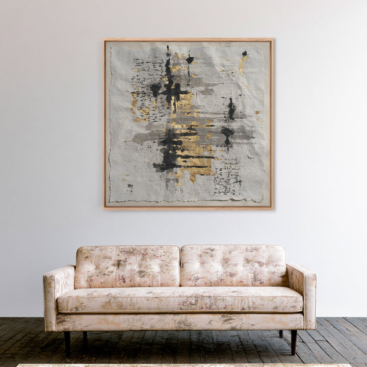 Abstract Prayer Flag of Brush Marks Canvas Print, Calligraphy Art, Printable Wall Art, Living Room Decor, Fine Art, Script, CAL-1x1-23
