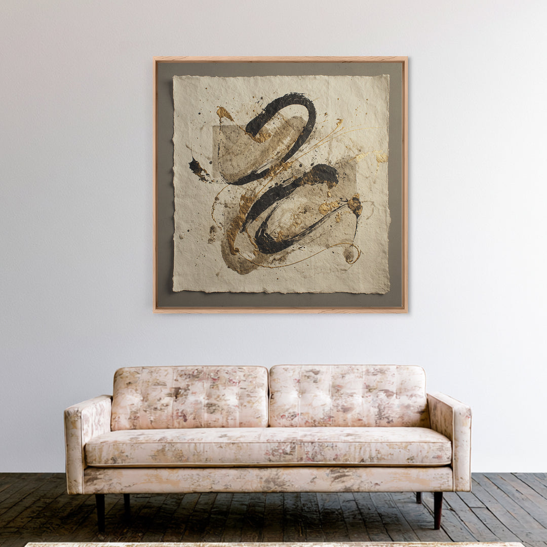 Expressive Musical Rhythm Painted as Ink Strokes Canvas Print, Calligraphy Art, Wall Art Printable, Living Room Decor, Script, CAL-1x1-24