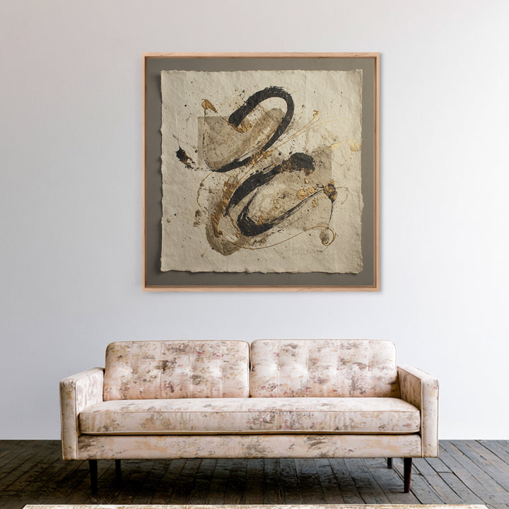Expressive Musical Rhythm Painted as Ink Strokes Canvas Print, Calligraphy Art, Wall Art Printable, Living Room Decor, Script, CAL-1x1-24