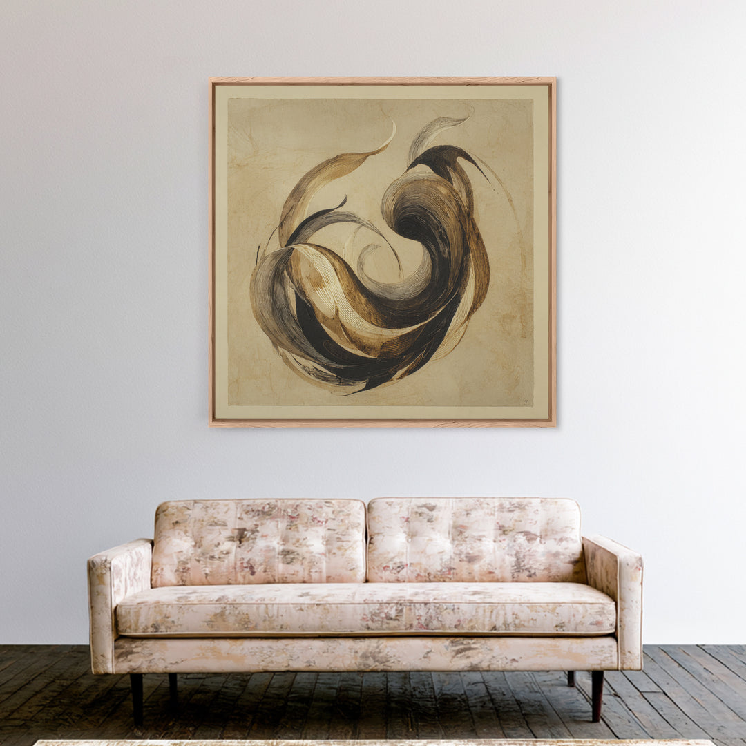 Calligraphic Bird Shape Formed from Flowing Lines Canvas Print, Calligraphy Art, Gallery Decor, Living Room Decor, Script, CAL-1x1-32