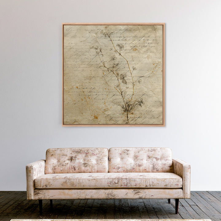 Floral Vine Created from Graceful Script Like Canvas Print, Calligraphy Art, Quote Wall Art, Living Room Decor, Script, CAL-1x1-59