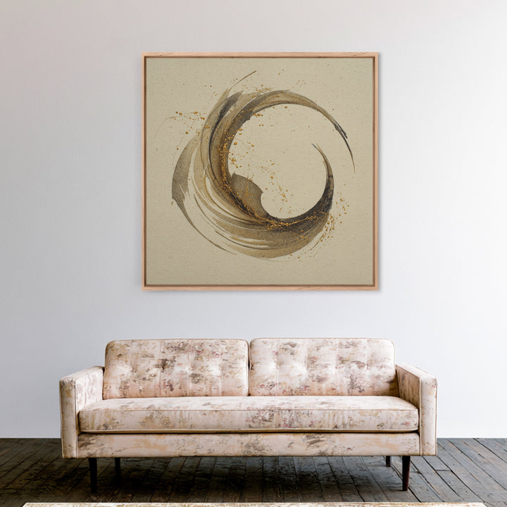 Crescent Moon Made from Elegant Ink Swashes Canvas Print, Calligraphy Art, Neutral Decor, Living Room Decor, Fine Art, Script, CAL-1x1-69