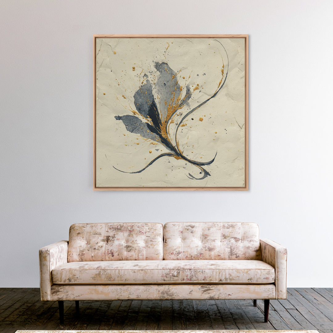 Single Elegant Flourish Shaped Like a Flower Canvas Print, Calligraphy Art, Room Decor, Living Room Decor, Fine Art, Script, CAL-1x1-77