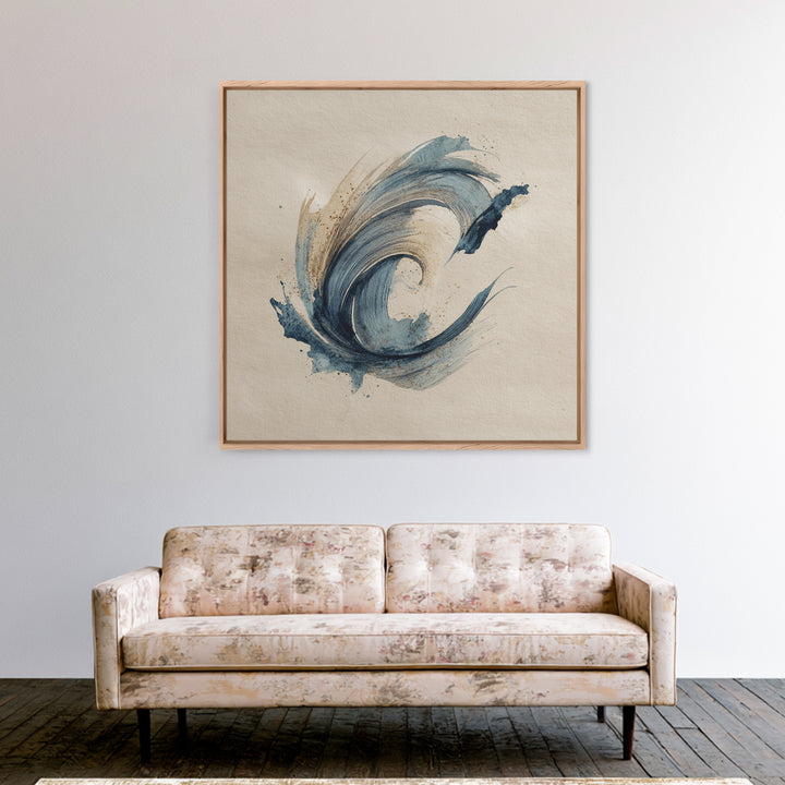 Modern Calligraphy Wave Canvas Print, Calligraphy Art, Neutral Decor, Living Room Decor, Fine Art, Script, Wall Art, Home Decor, CAL-1x1-82