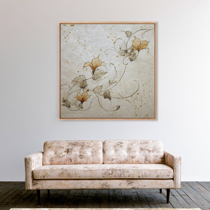 Floral Vine Created from Graceful Script Like Canvas Print, Calligraphy Art, Statement Artwork, Living Room Decor, Script, CAL-1x1-83