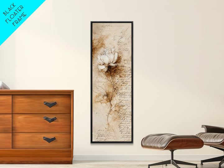 Single Elegant Flourish Shaped Like a Flower Canvas Print, Calligraphy Art, Room Decor, Living Room Decor, Fine Art, Script, CAL-1x3-17