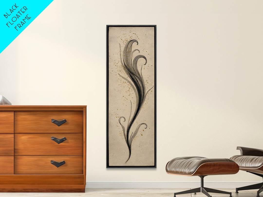 Single Elegant Flourish Shaped Like a Flower Canvas Print, Calligraphy Art, Bedroom Wall Decor, Living Room Decor, Script, CAL-1x3-41