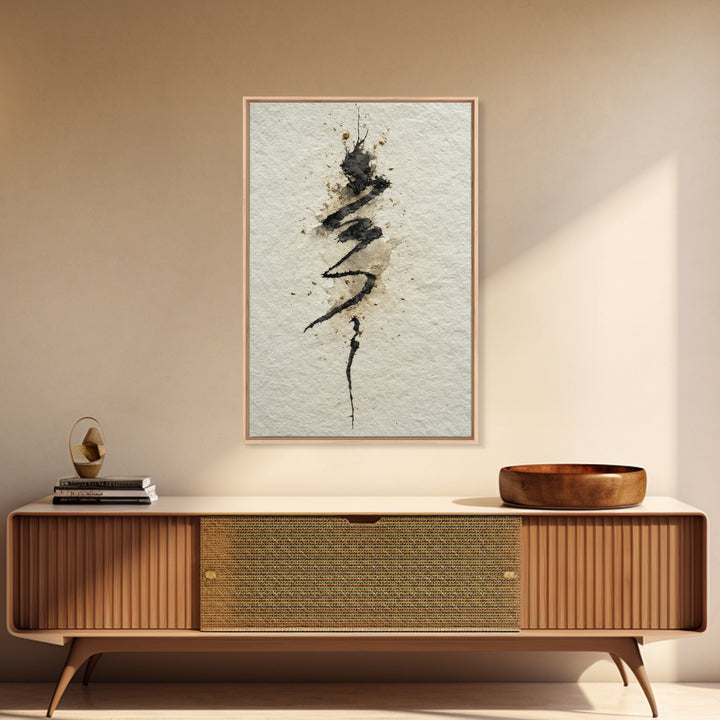 Minimal Black Calligraphy Rhythm Canvas Print, Calligraphy Art, Gallery Decor, Living Room Decor, Fine Art, Script, CAL-2x3-15