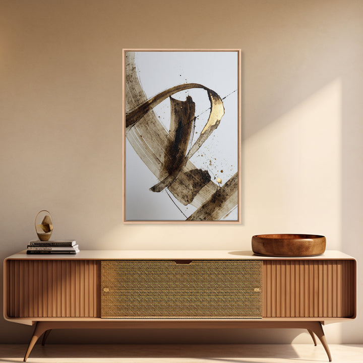 Expressive Musical Rhythm Painted as Ink Strokes Canvas Print, Calligraphy Art, Watercolor Art, Living Room Decor, Script, CAL-2x3-8