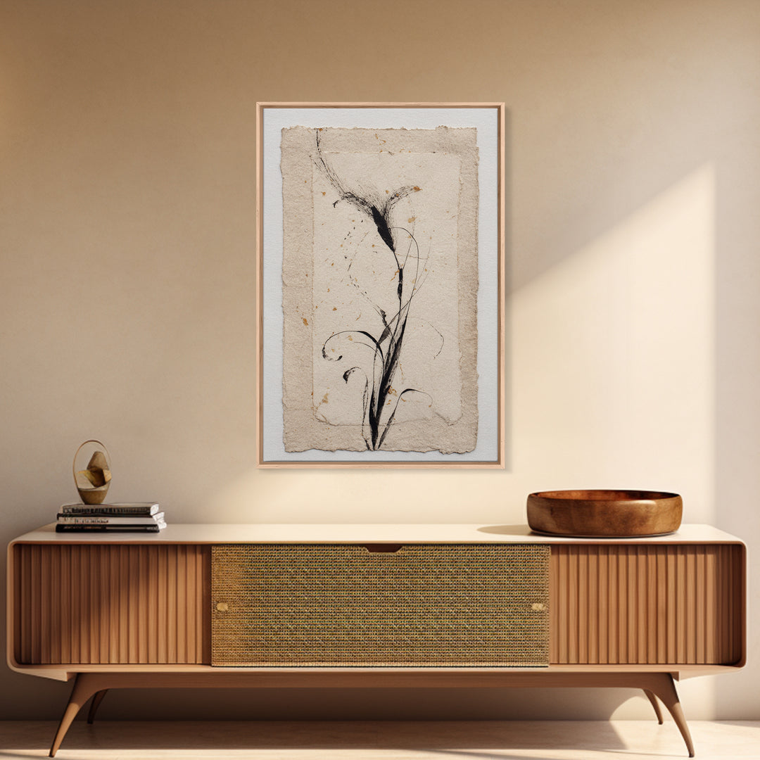 Single Elegant Flourish Shaped Like a Flower Canvas Print, Calligraphy Art, Unique Wall Art, Living Room Decor, Script, CAL-2x3-85