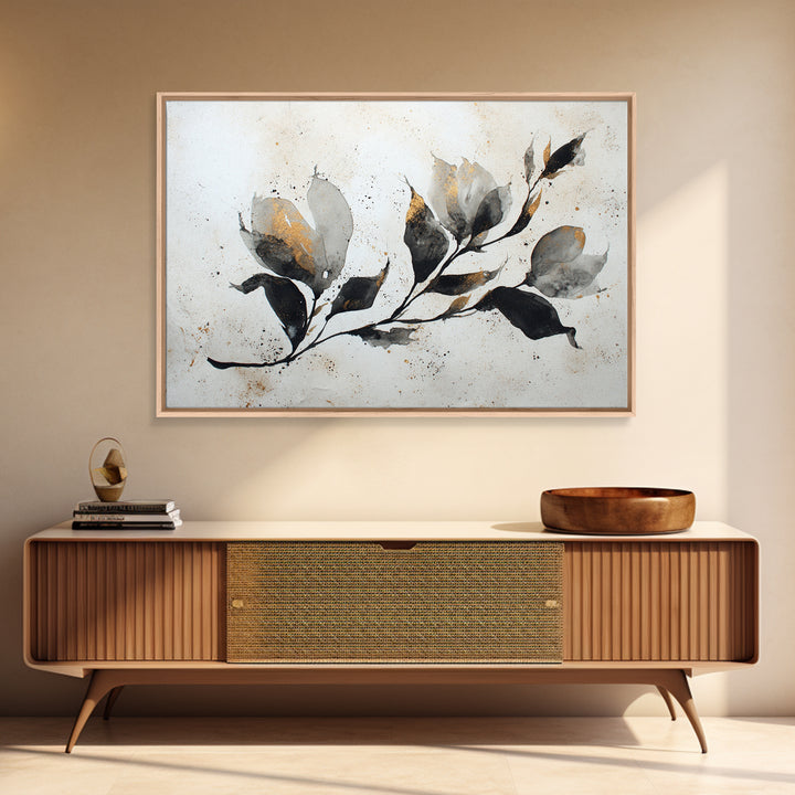 Single Elegant Flourish Shaped Like a Flower Canvas Print, Calligraphy Art, Unique Wall Art, Living Room Decor, Script, CAL-3x2-9