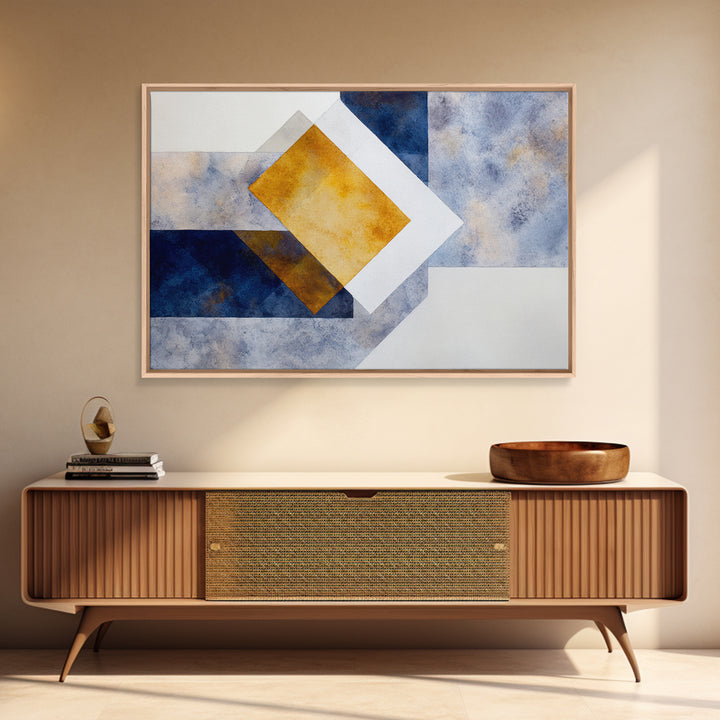 Asymmetric Squares with Crisp Modern Edges Canvas Print, Color Block Art, Whimsical Art, Living Room Decor, Oil Painting, CBA-3x2-61
