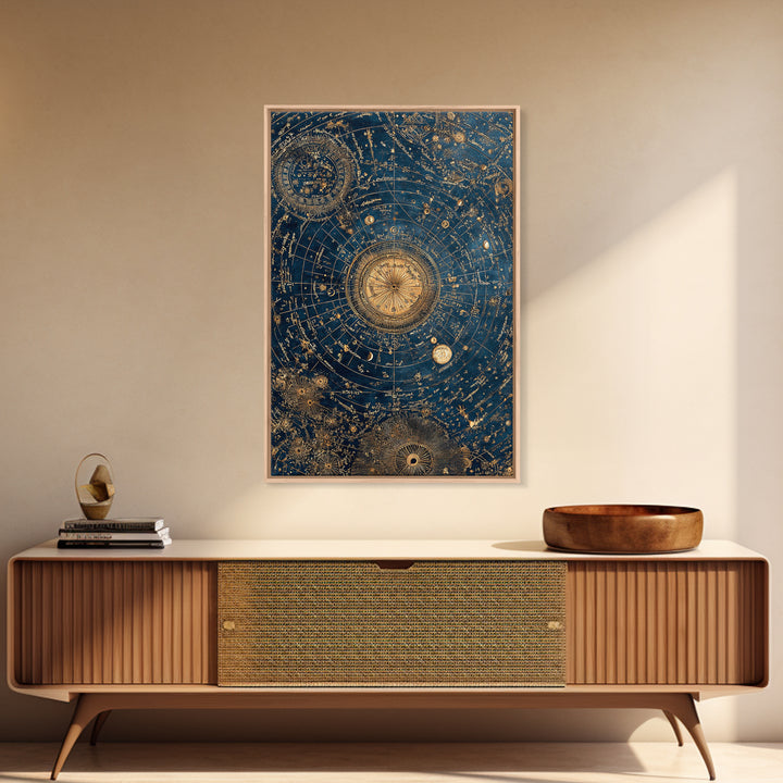 Blue Star Map Framed Canvas Print, Celestial Art, Wall Decor, Living Room Decor, Fine Art, Celestial, Contemporary Art, CEL-2x3-30
