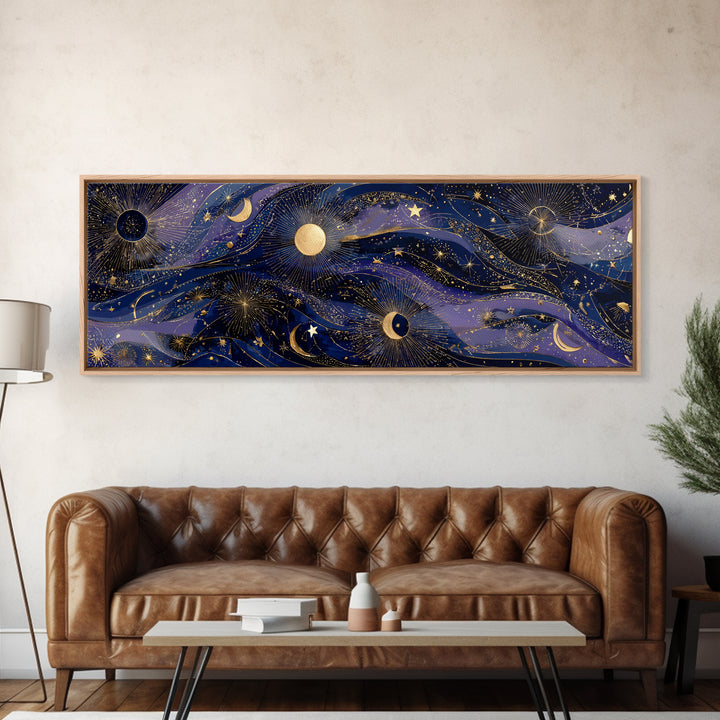 Twelve Small Moons Arranged as Elegant Pattern Canvas Print, Celestial Art, Downloadable Prints, Living Room Decor, Celestial, CEL-3x1-16