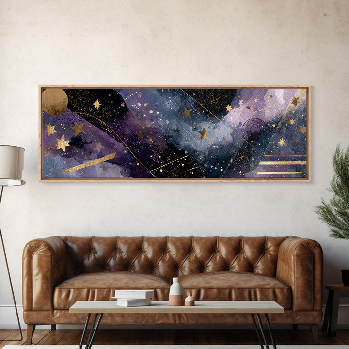 Astronaut Helmet Reflecting a Field of Stars Framed Canvas Print, Celestial Art, Animal Prints, Living Room Decor, Celestial, CEL-3x1-7