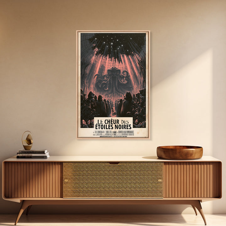 The Choir Of Black Stars, French Language Horror Movie Poster, 1960s Horror Art, Lovecraftian Horror Poster, Framed Canvas Print