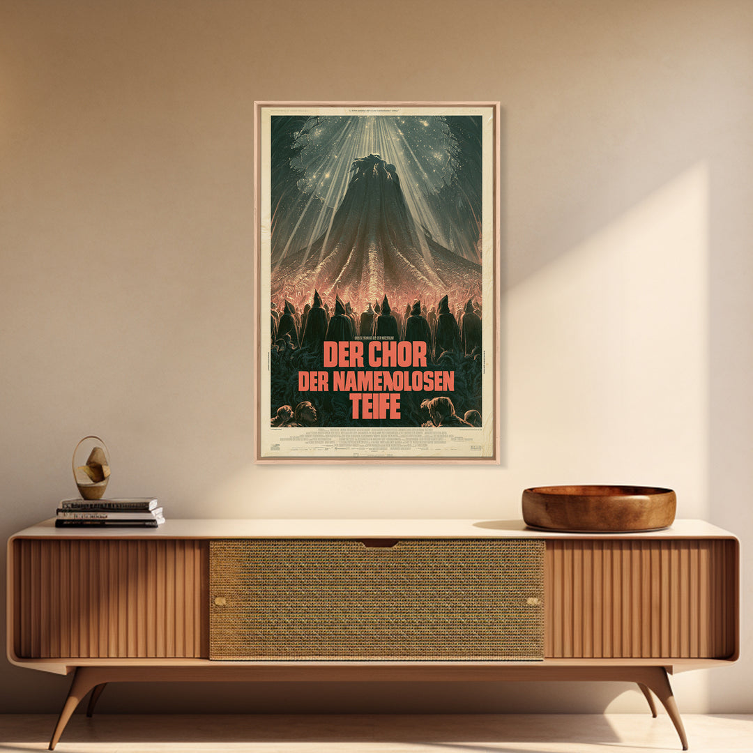 The Choir Of The Nameless Deep, German Language Horror Movie Poster, 1960s Horror Art, Lovecraftian Horror Poster, Framed Canvas Print