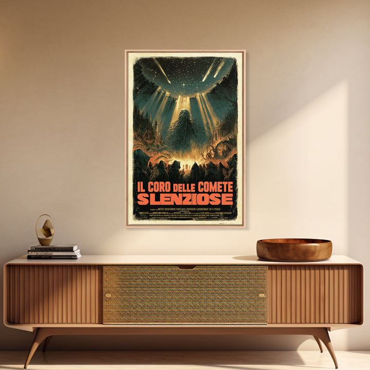 The Choir Of Silent Comets, Italian Language Horror Movie Poster, 1970s Horror Art, Lovecraftian Horror Poster, Framed Canvas Print