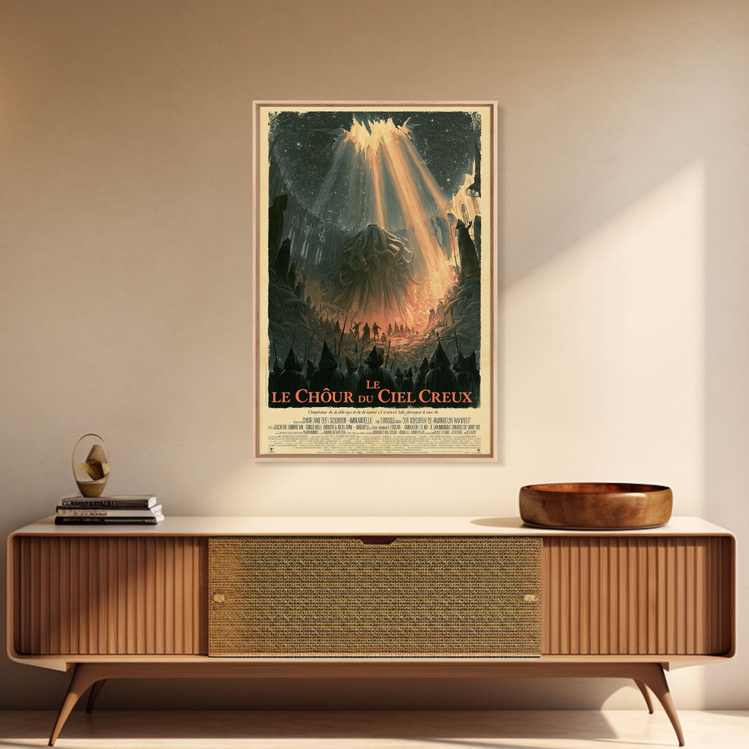 The Choir Of The Hollow Sky, French Language Horror Movie Poster, 1960s Horror Art, Cult Horror Poster, Framed Canvas Print