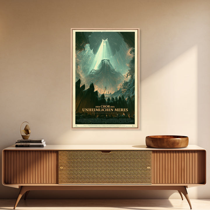 The Choir Of The Eldritch Sea, German Language Horror Movie Poster, 1960s Horror Art, Eldritch Cinema Wall Art, Framed Canvas Print