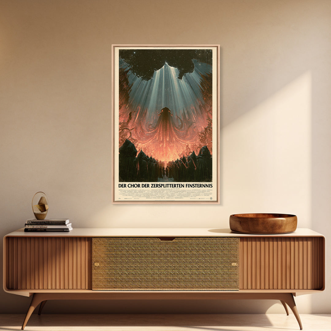 The Choir Of The Shattered Eclipse, German Language Horror Movie Poster, 1960s Horror Art, Cult Horror Poster, Framed Canvas Print