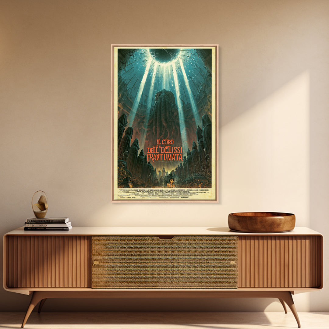 The Choir Of The Shattered Eclipse, Italian Language Horror Movie Poster, 1970s Horror Art, Lovecraftian Horror Poster, Framed Canvas Print