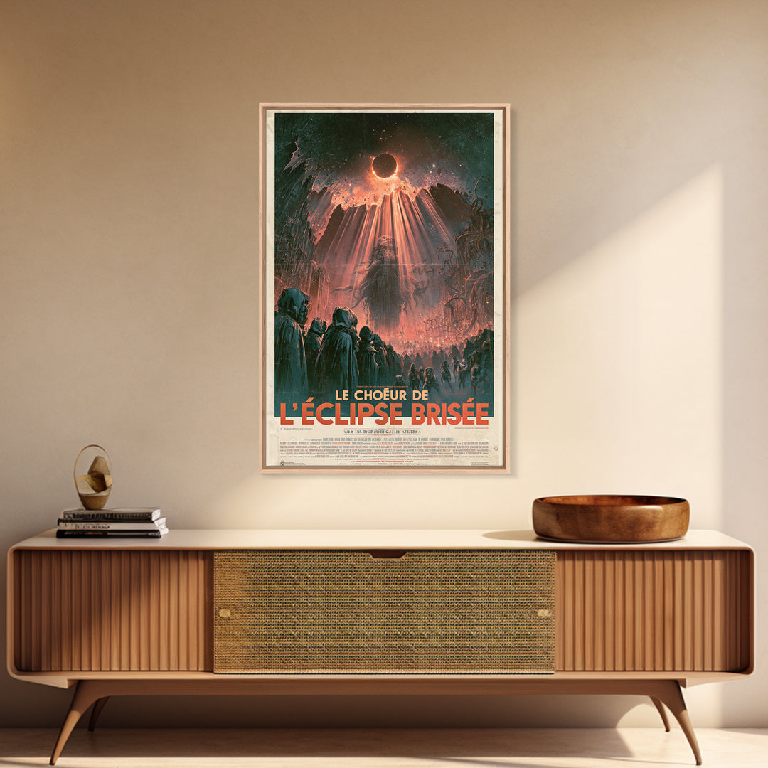 The Choir Of The Shattered Eclipse, French Language Horror Movie Poster, 1960s Horror Art, Cosmic Horror Movie Art, Canvas Print