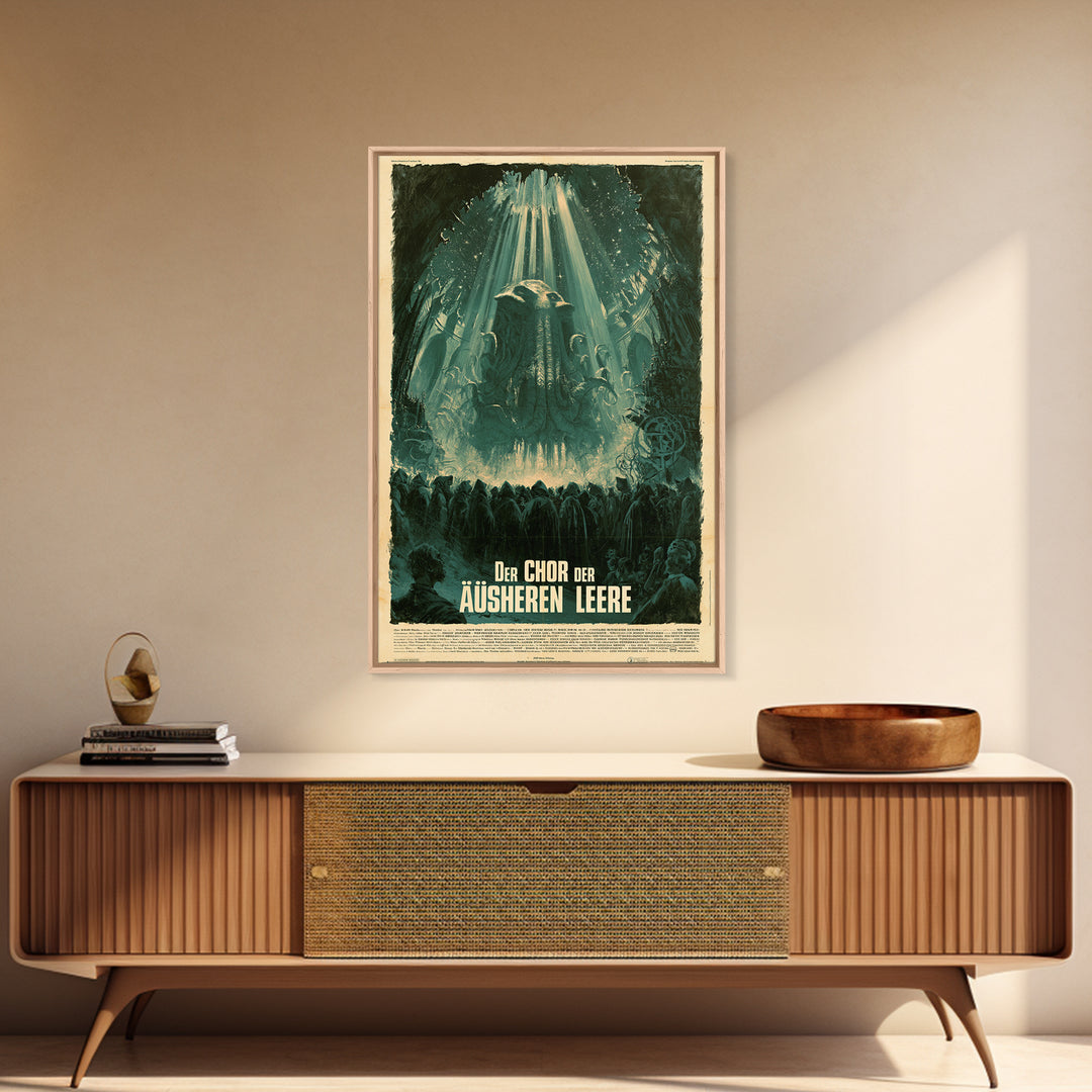 The Choir Of The Outer Void, German Language Horror Movie Poster, 1960s Horror Art, Lovecraftian Horror Poster, Framed Canvas Print
