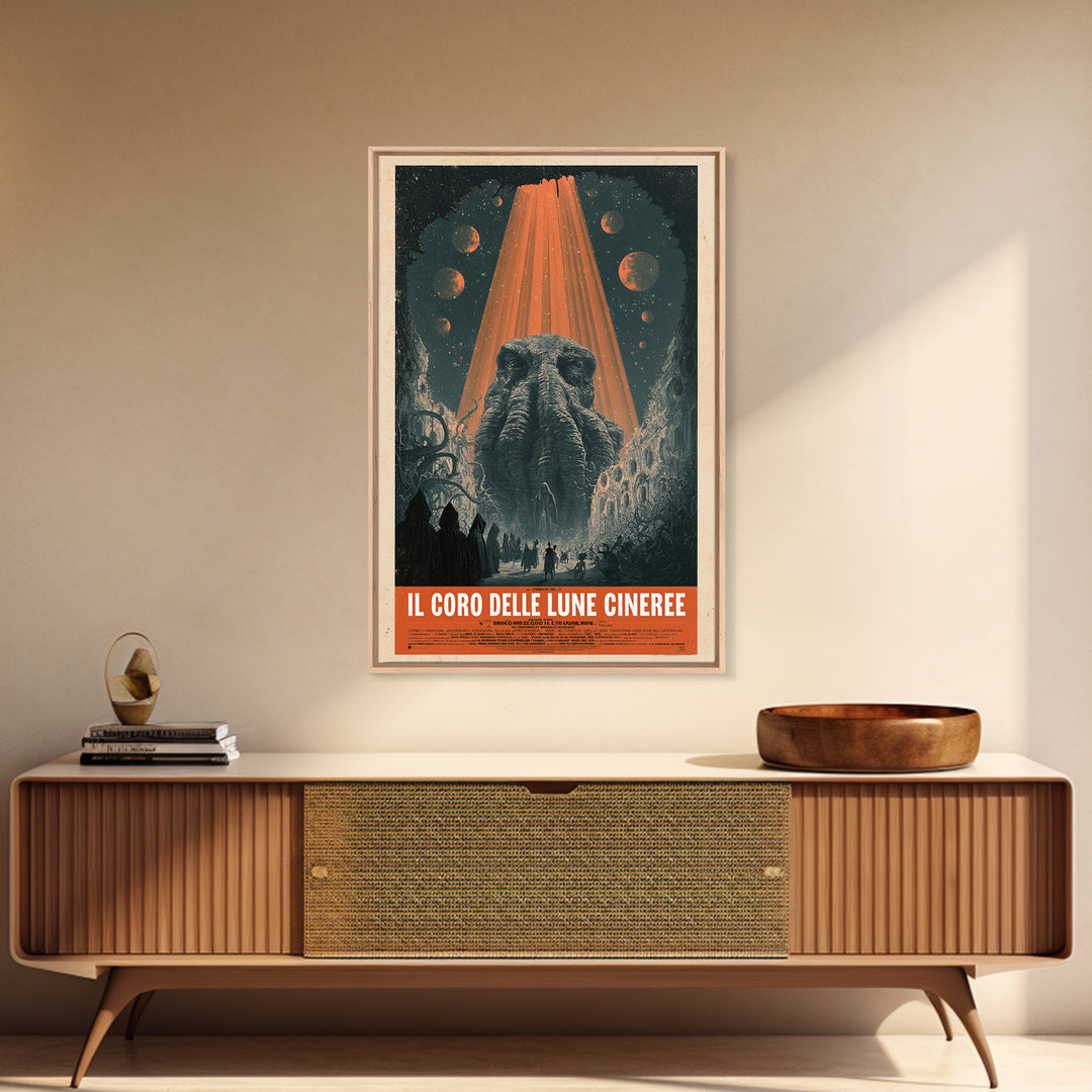 The Choir Of Ashen Moons, Italian Language Horror Movie Poster, 1970s Horror Art, Eldritch Cinema Wall Art, Framed Canvas Print