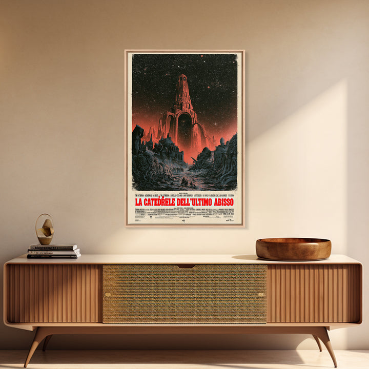 The Cathedral Of The Last Abyss, Italian Language Horror Movie Poster, 1970s Horror Art, Gothic Cinema Wall Art, Framed Canvas Print