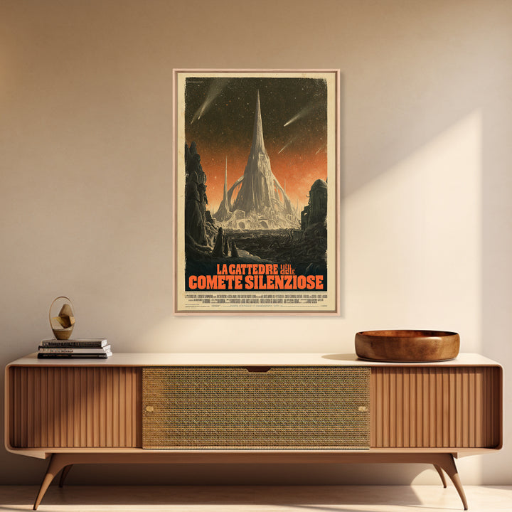 The Cathedral Of Silent Comets, Italian Language Horror Movie Poster, 1970s Horror Art, Lovecraftian Horror Poster, Framed Canvas Print